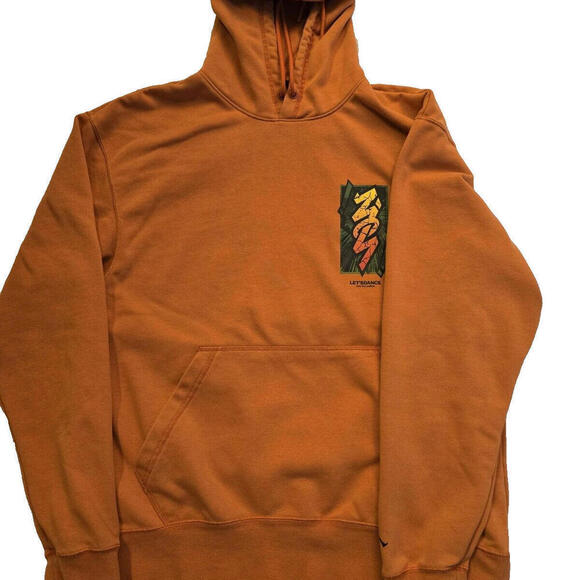 Nike Jordan Men's Zion Dri Fit Fleece‎ Pullover Hoodie Size M Orange 67-2 - Picture 1 of 6